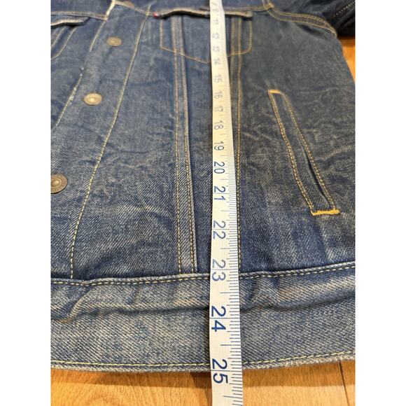 Levis Jacket Small Blue Sherpa Lined Denim Jean Trucker Button Up - Picture 5 of 11